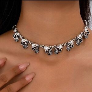 Skull Connected Choker Necklace